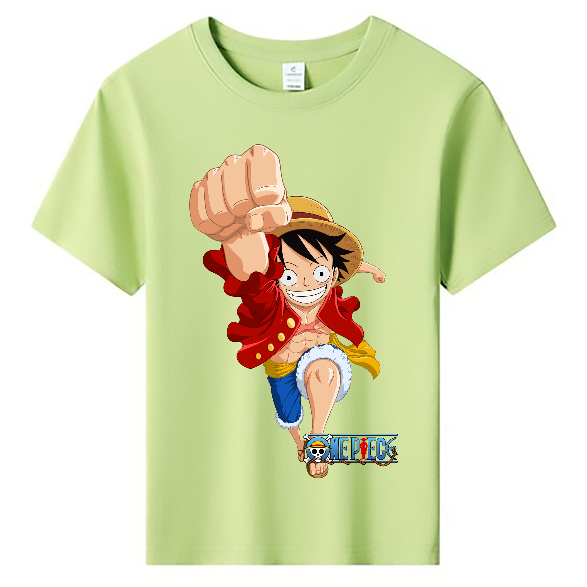 ワンピース モンキー・D・ルフィ ONE PIECE Monkey D. Luffy 綿100％キッズTシャツ（フロントプリント）